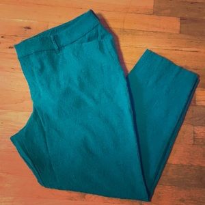 Emerald Green Work Cropped Slacks